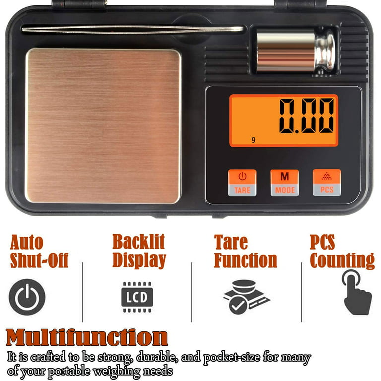 1PCS 0.01g Accuracy Mini Electronic Digital Pocket Scale 100g 200g