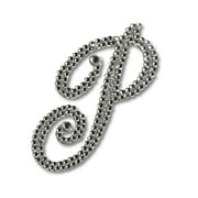 Mardi Gras Spot Glitter Script Letter "P" (Each)