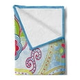 thumbnail image 2 of East Soft Flannel Fleece Throw Blanket, Colorful Floral Far Eastern Art Motifs Swirled Lines Dots and Phoenix Bird, Cozy Plush for Indoor and Outdoor Use, 50" x 70", Multicolor, by Ambesonne, 2 of 5
