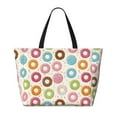thumbnail image 2 of Kdxio Colorful Donuts for Beach Bag for Women Large Beach Tote Bag Waterproof Sandproof Swim Bag with Zipper Pockets Beach Vacation Travel, 2 of 7
