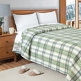 thumbnail image 6 of Tahoe Heavyweight Oversized Washable French Wool Plaid Twin Blanket, Olive, 6 of 9