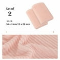 thumbnail image 4 of PiccoCasa 2PCS 100% Cotton Ribbed Hand Towels 13" x 29" Quick Dry Pink, 4 of 7