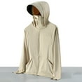 thumbnail image 2 of YUGYXL Women's Sun Protective Jacket Full Zip UPF 50+ UV Sun Protection Clothing Lightweight Long Sleeve Hoodie Sun Shirt L Khaki, 2 of 3