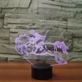 thumbnail image 3 of 7 Color Change 3D Illusion Table Lamps Night Light English Horse Riding USB Touch Change  Gift Light Desk Decor, 3 of 12