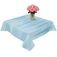 thumbnail image 2 of Teal Blue Table Cloth Waterproof Tablecloths, Modern Abstract Art Ombre Striped Tablecloth Dining Table Cover for Kitchen Party Tabletop Outdoor, Square Tablecloth 60x60 Inch, 2 of 9