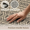thumbnail image 6 of ODIKA 4'x6' Beige Black Geometric Design Washable Area Rug Intricate Pattern with Bold Graphic Lines Non-Slip, Chair-Friendly, Flatwoven for Home Office, Under Desk, 6 of 7