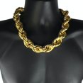 thumbnail image 2 of 14K Gold Plated Huge Chain Hollow Rope Dookie 25MM Wide x 20" Inch Big Hip Hop Necklace, 2 of 6