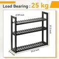 thumbnail image 3 of 3 Tier Wood Shelf, Adjustable Wall Mount Storage Rack for Kitchen Counter Top, Plant Flower Stand, Bathroom, Living Room (Black), 3 of 13