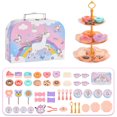 thumbnail image 1 of MesaSe 48Pcs Toy Tea Set for Little Girls Afternoon Tea Set Toy Interactive Pretend Party Tea Set Toy Reusable Simulation Teacup Toy Including Teapot Cups Candy Desserts Tea Party Set Toy, 1 of 11