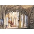 thumbnail image 2 of Domenico Quaglio 18x14 Black Ornate Wood Framed Double Matted Museum Art Print Titled - View of the Nave of a Gothic Cathedral, 2 of 5