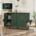 thumbnail image 5 of HLR 48"W Vintage Wood 4 Doors Sideboard Buffet Cabinet with Storage for Living Room, Credenza Green., 5 of 7