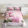 thumbnail image 2 of Manfei Cartoon Snowman Full Size Comforter Sets for Child, Santa Claus Gift Bedding Comforter Set, Christmas Snowflake Print Reversible Bedding Sets, Luxury Bedroom Decor, 3 Pieces, 2 of 8