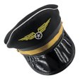 thumbnail image 3 of Sombrero de policía negro para adultos, ideal para cosplay de policía, fiestas de Halloween, actuaciones escénicas, gorras militares., 3 of 5