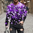 thumbnail image 1 of Blusas y camisas de manga larga con cuello redondo para hombre. Camiseta deportiva estampada para San Valentín. Camiseta de manga larga con cuello redondo. Blusas de licra para hombre., 1 of 5