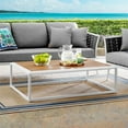 thumbnail image 2 of Modway Stance Table Basse de Patio en Aluminium et Bois, Blanc et Naturel, 2 of 5