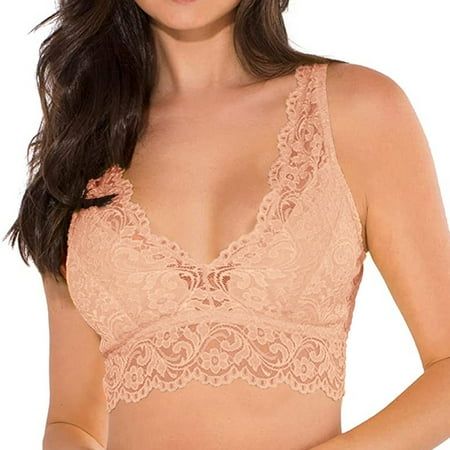 

Tangnade Plus Size Lingerie Fashion Women Lingerie With Garter Bra Tops Wirefree Comfort Yoga Cami Bra Womens Lace Deep V Bralette Bra