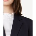 thumbnail image 3 of Nine West Womens Linen Tie-Sleeve One-Button Blazer Navy 10, 3 of 4
