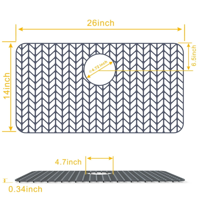 Cut to Fit Silicone Sink Mat for Bottom of Kitchen Sink Large 26.0” X 13.7”  Sink Protectors for Kitchen Sink Folding Non-Slip Sink Protector Grid for  Farmhouse (Grey) - Yahoo Shopping