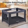 thumbnail image 2 of Pamo Babe Parc pour Bébé, Parc Portable Robuste avec Matelas, Sac de Transport (Noir), 2 of 7