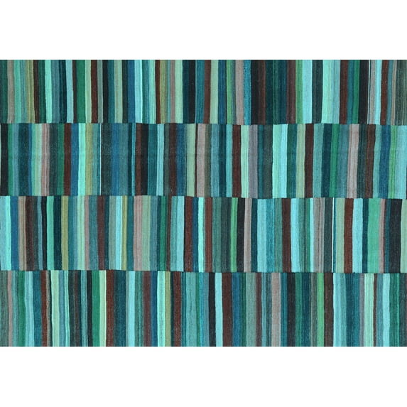 Ahgly Company Indoor Rectangle Southwestern Light Blue Country Area Rugs, 5' x 8'