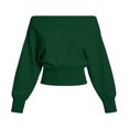 thumbnail image 5 of cocolona Off Shoulder Cropped Sweatshirts for Women Solid Color Long Sleeve Casual Shirts Sporty Trendy Fall Outfits, 5 of 7