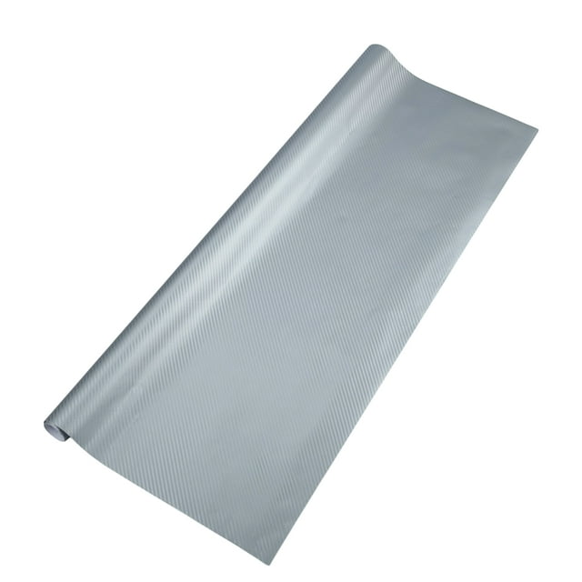 Película de envoltura protectora de patrón de fibra de carbono tono plateado Unique Bargains 2.5ft x 5ft cubierta de vinilo exterior e interior 5.5mil PVC 1 Pc universal