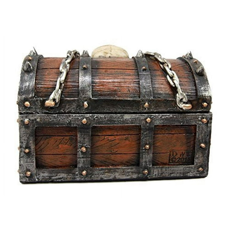 DWK Skull Pirate Treasure Chest Decorative Trinket Box Jewlery