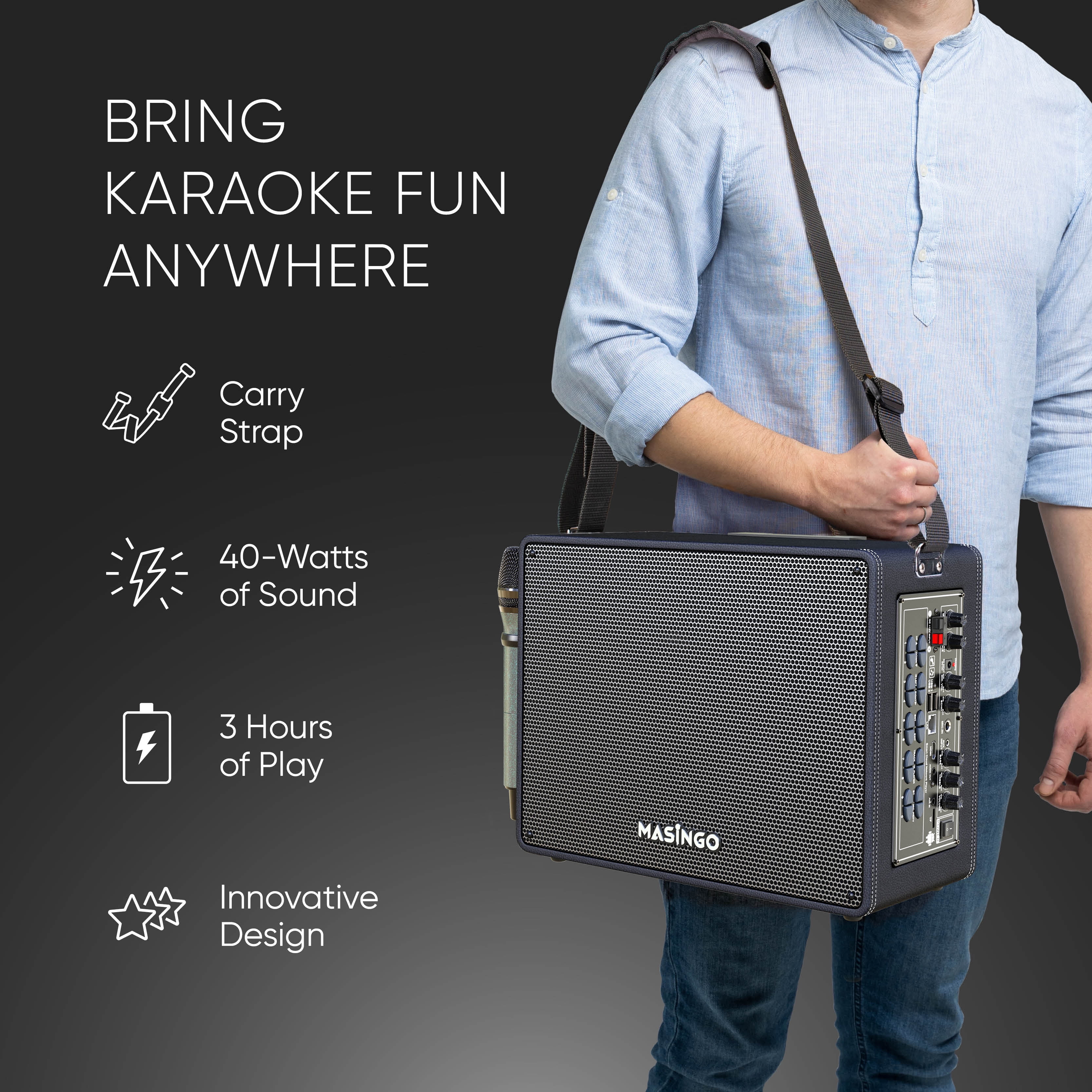 Buy MASINGO 2023 Professional Karaoke Machine with Lyrics Display
