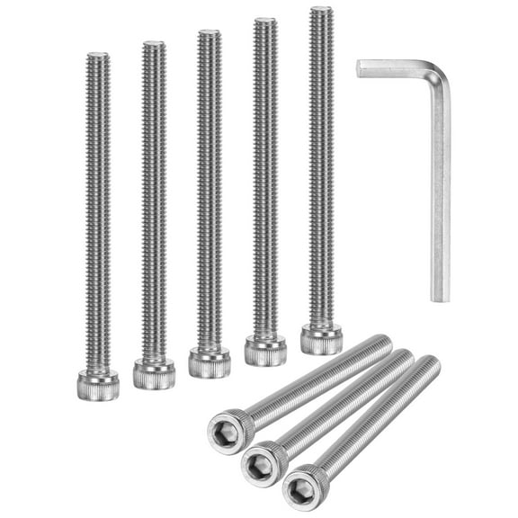 Uxcell 10-Pack M6 x 75mm Hex Socket Head Cap Screws Bolts, 304 Stainless Steel Machine Bolt Full Thread Precision Fasteners