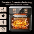 thumbnail image 4 of Bluebow 12QT Air Fryer Toaster Oven, 12-in-1 Multi-functional Color Touchscreen with Easy-view Windows, Less Oil Healthy Cooking for Home Kitchen Use, 4 of 8