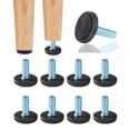 thumbnail image 1 of 8 niveladores de muebles ajustables con rosca M6, roscados, niveladores ajustables, pies atornillados, nivelación deslizante para muebles, para mesa, silla, patas de muebles, 1 of 5