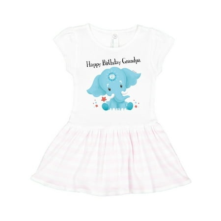 

Inktastic Ervin Happy Birthday Grandpa Blue Elephant Cute Gift Toddler Girl Dress