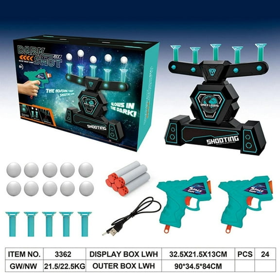 Electronic Floating Target Practice Toy Set With Foam Dart & Space Toy Guns Floating Space Toy Guns Adjustable Airflow Usb Powered Interactive Shooting Game For All Ages And S