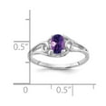 thumbnail image 2 of Auriga 14k White Gold 6x4mm Oval Amethyst Ring for Women Size-6, 2 of 5