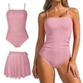 thumbnail image 2 of Erwazi One Piece Swimsuits Set for Women Solid Backless Square Neck Modest Beach Swimwear Bathing Suit, 2 of 7
