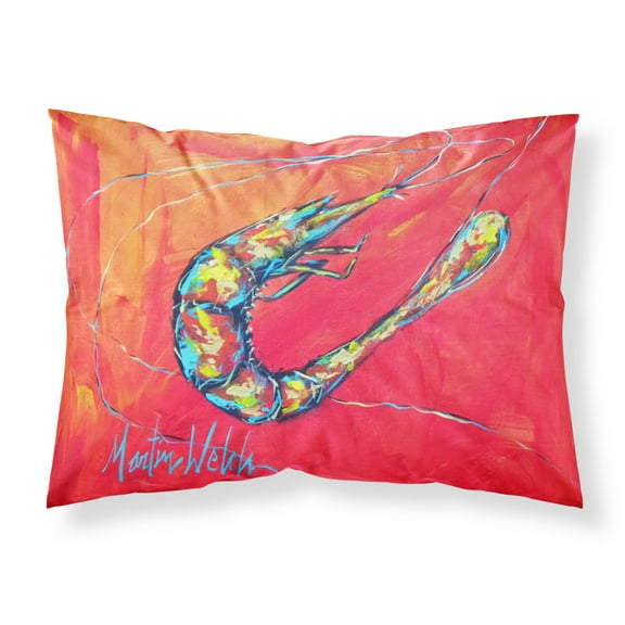Carolines Treasures MW1097PILLOWCASE Shrimp Seafood Three Fabric Standard Pillowcase Standard multicolor