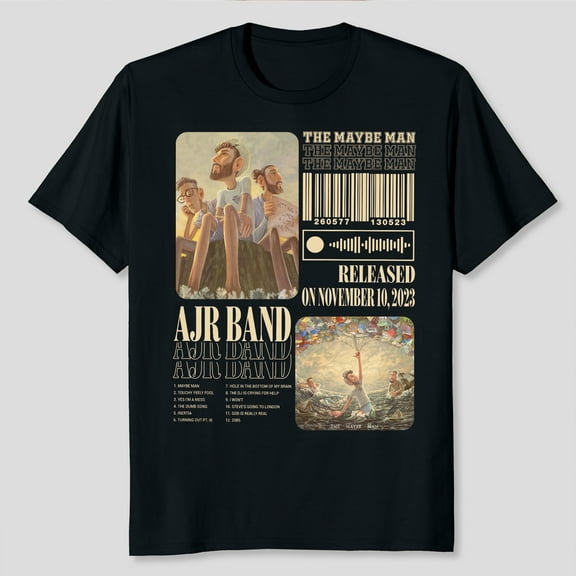 Unisex AJR The Maybe Man 2025 Tour Graphic T-Shirt, Sizes S-5XL, Tbun Men's And Women's Graphic Tee 100% Cotton by TBun, Full Sizes S-5XL