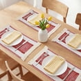 thumbnail image 2 of Farmhouse Placemats Set of 6 Placemats for Dining Table Decor Indoor Table Mat Wipe Clean Red 19.7x11.8inch, 2 of 6