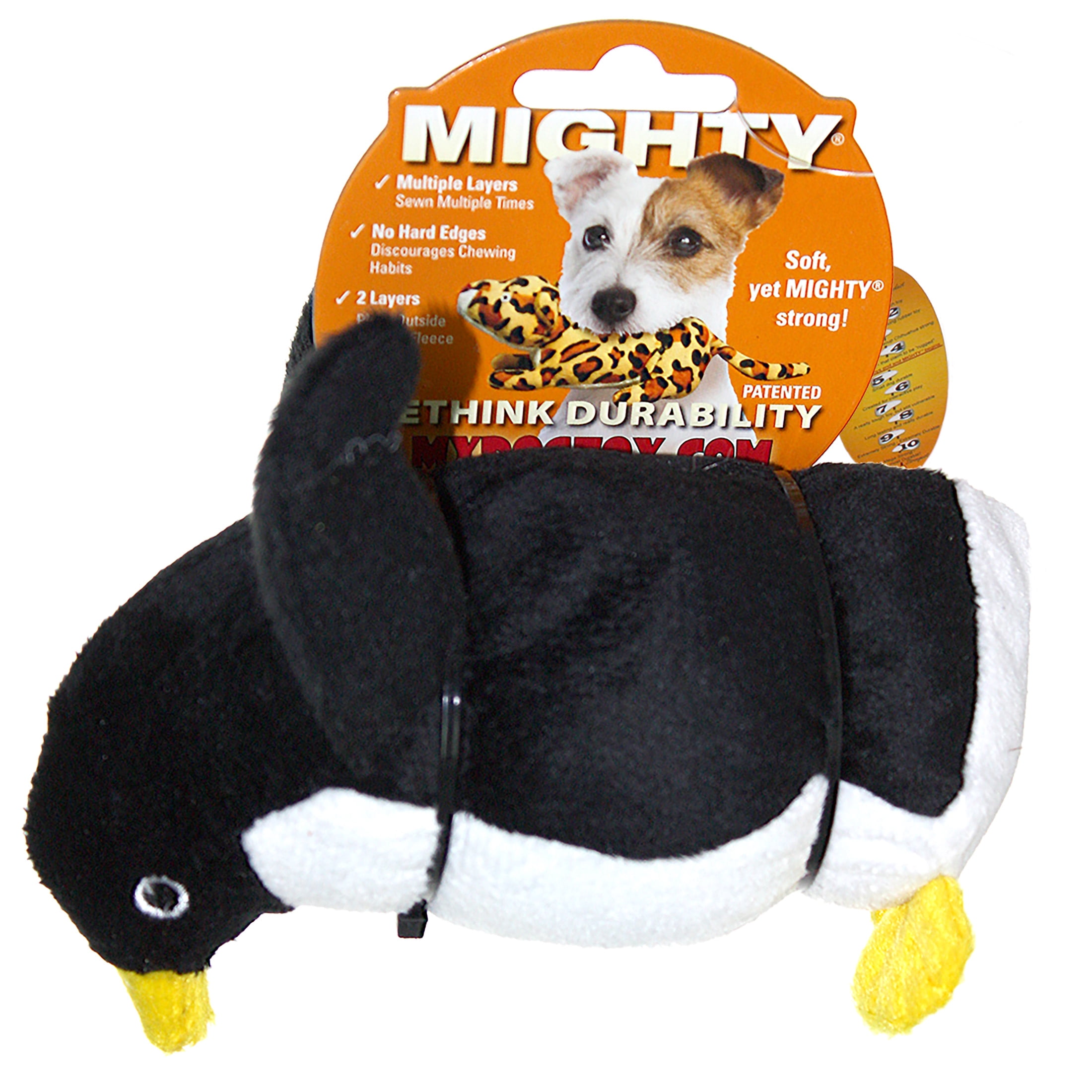 Mighty Jr Arctic Penguin Durable Plush Squeaky Dog Toy