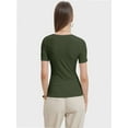 thumbnail image 3 of Women's Summer Scoop Neck Short Sleeve T-Shirts Ribbed Knit Slim Fitted Casual Basic Top, 3 of 6