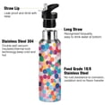 thumbnail image 3 of Yayeee 20oz Insulated Water Bottle Double Wall Stainless Steel with Flip Straw Lid, Blue Colorful Circles, 3 of 7