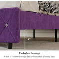 thumbnail image 5 of 4 EVER WINNER King Bed Frame, Velvet Upholstered Platform Bed Frame with Diamond Tufted Headboard and Wingback, Purple, 5 of 7