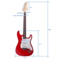 thumbnail image 2 of Right Handed Electric Guitar with Basswood Body and Rosewood Fingerboard, Carry Bag and Accessories Pack (Red), 2 of 8