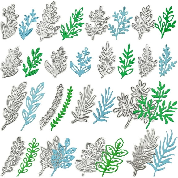 16 pcs Stampin Up Stamps and Dies for Card Making, lyfLux Metal Cutting Dies, Leaves Die Cuts, for DIY Hand Embossing, Making Holiday Cards, Birthday Gifts, Paper Card Technology, etc