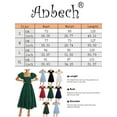 thumbnail image 2 of Anbech Women's Puff Short Sleeve Midi Dress 2024 Summer Square Neck Smocked Tiered High Waist Dress, 2 of 5