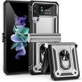 thumbnail image 2 of for Samsung Galaxy Z Flip 4 Case, Galaxy Z Flip 3 Case with Hinge Protection and 360°Rotate Ring Magnetic Kickstand Heavy Duty Protective Case for Samsung Galaxy Z Flip 3/4 Phone (SilverBlack), 2 of 15