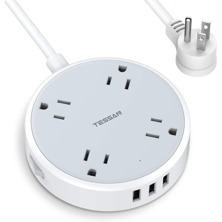 

Power Strip with USB Cruise Extension Cord with 4 Wide Spaced Outlets and 3 USB Ports Small Desk Charging