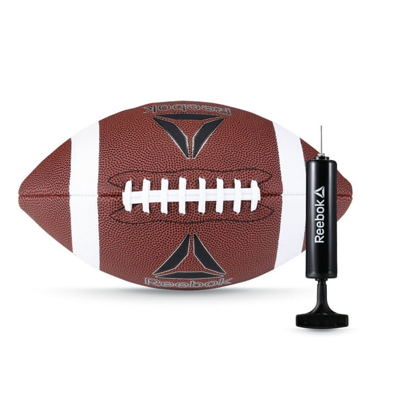 Reebok Official Size Football with Inflatable Pump - Durable Synthetic Leather, Ideal for Outdoor Sports & Recreation"