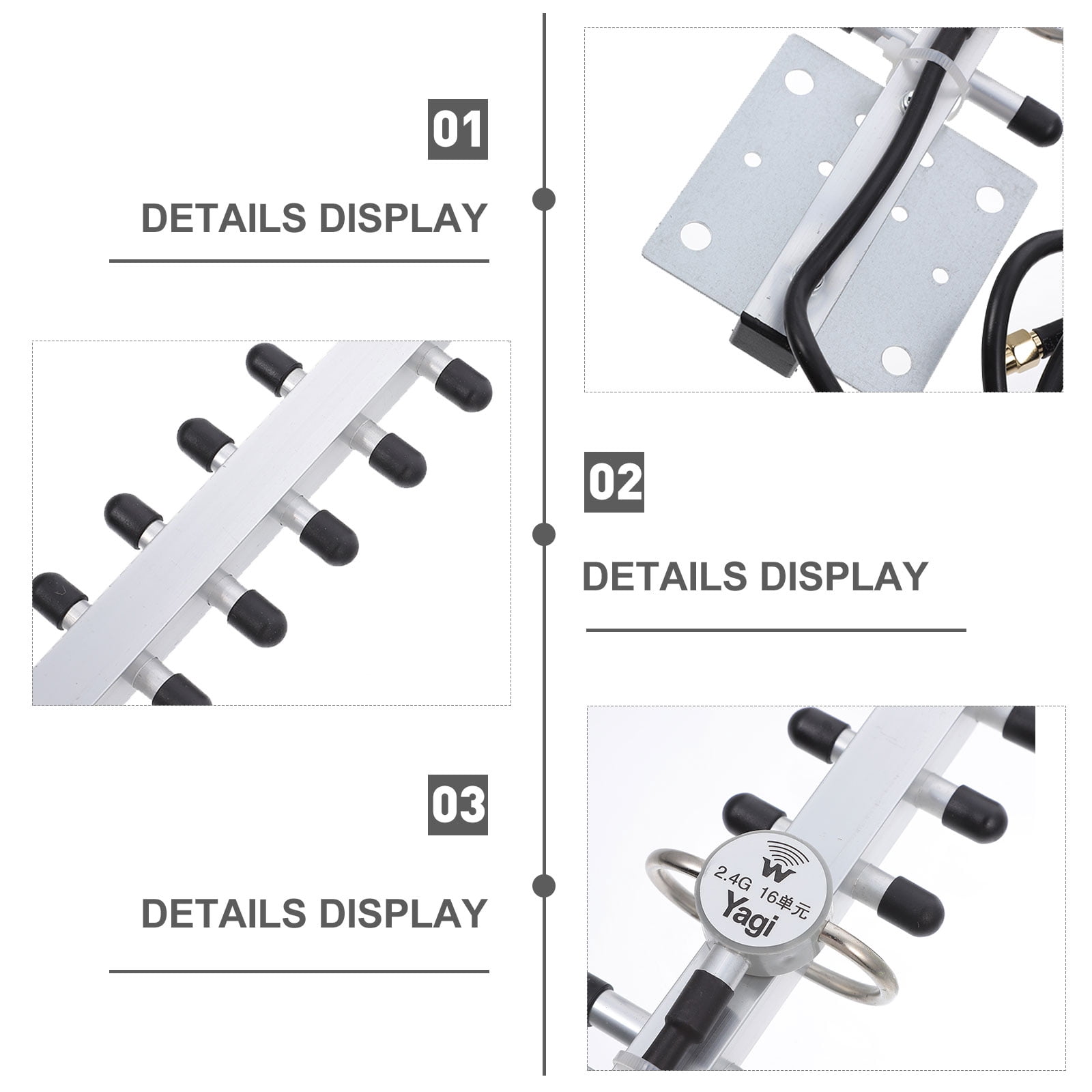 Tanom Yagi Wifi Antenna 2.4Ghz (15Dbi) Outdoor Directional Signal (H:30° V:25°) Long Distance Range (High-Gain Weatherproof) Wireless Network (Pole Mount) N-Female Pigtail Connector Tupavco Tp512