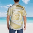 thumbnail image 4 of Pofeuu White Rose Print Hawaiian Shirt for Men Sleeves Casual Button Down Summer Beach Dress Shirts T-Shirts,XX-Large, 4 of 7